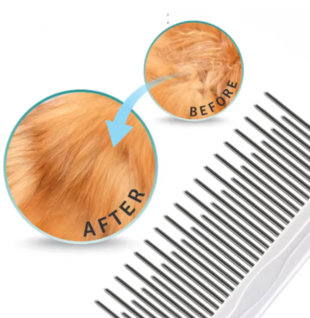 Pet Deshedding Brush – Needle Comb for Dog & Cat Fur