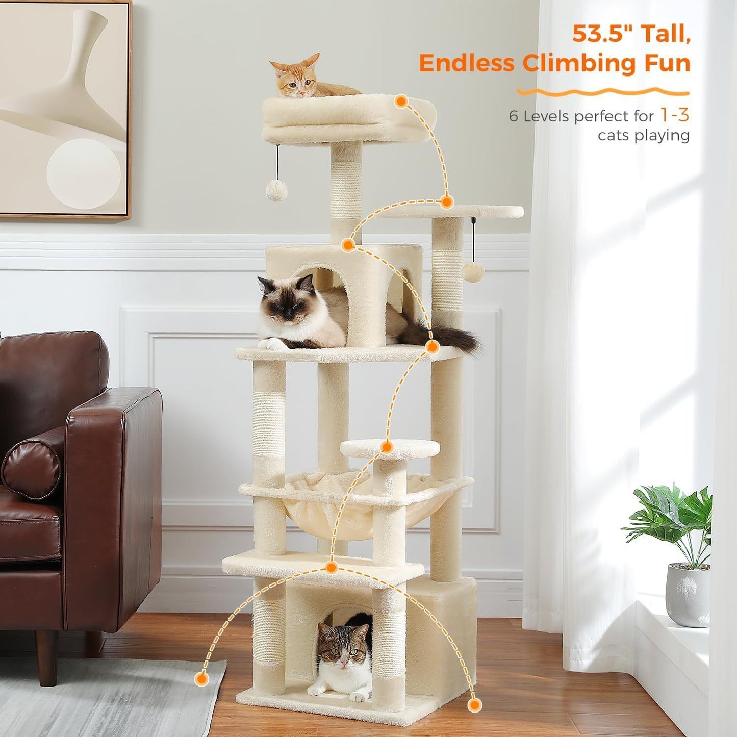 Modern Cat Tree – Minimalist Wooden Cat Tower for Indoor Cats