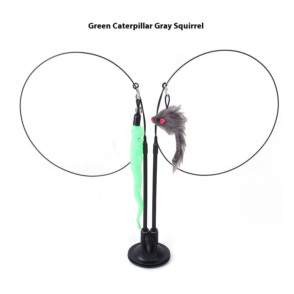 Interactive Cat Toy – Suction Cup Teaser Wand for Indoor Cats