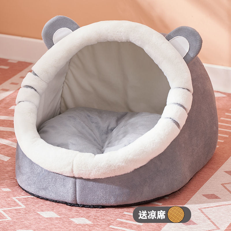 Cat Bed – Semi-Enclosed Cozy Cat Bed for All Seasons