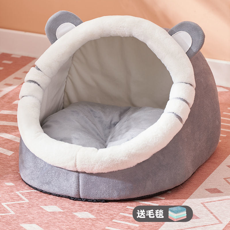 Cat Bed – Semi-Enclosed Cozy Cat Bed for All Seasons