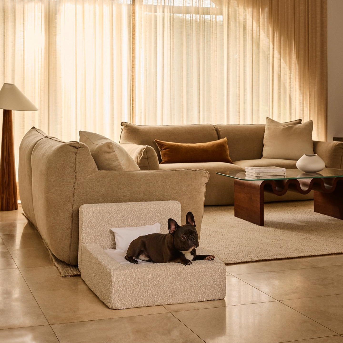 Dog Bed – Rectangular Bolster Pet Sofa Bed for Dogs & Cats