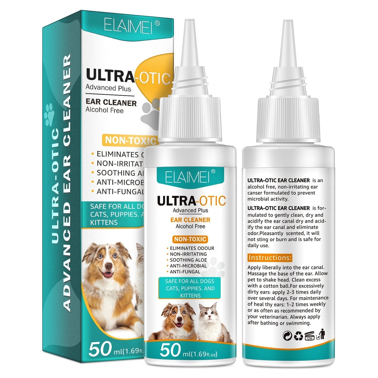 Dog Ear Cleaner 50ml – Gentle Ear Cleaning Solution for Dogs & Cats