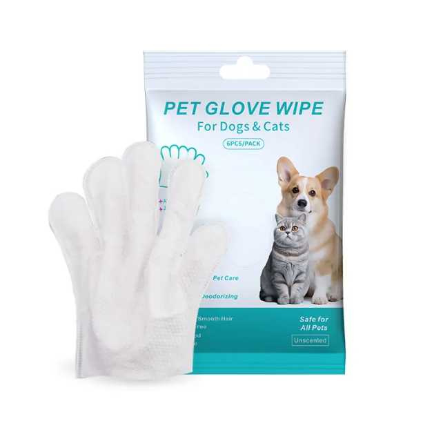 Pet Grooming Gloves & Wipes – Waterless Cleaning for Dogs & Cats