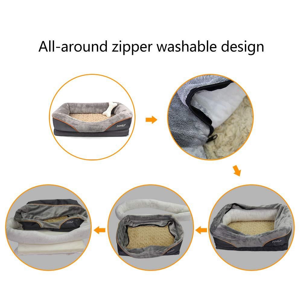 Dog Bed – Two-Tone Four-Sided Pet Sofa Bed for Dogs & Cats