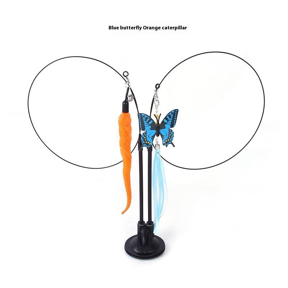 Interactive Cat Toy – Suction Cup Teaser Wand for Indoor Cats