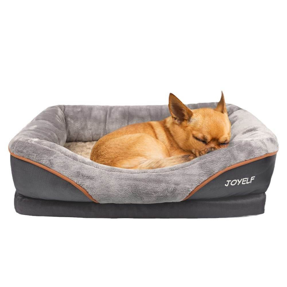 Dog Bed – Two-Tone Four-Sided Pet Sofa Bed for Dogs & Cats