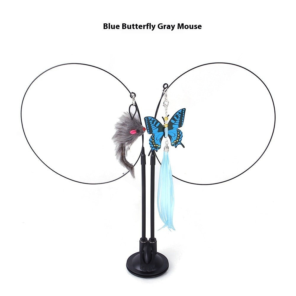 Interactive Cat Toy – Suction Cup Teaser Wand for Indoor Cats