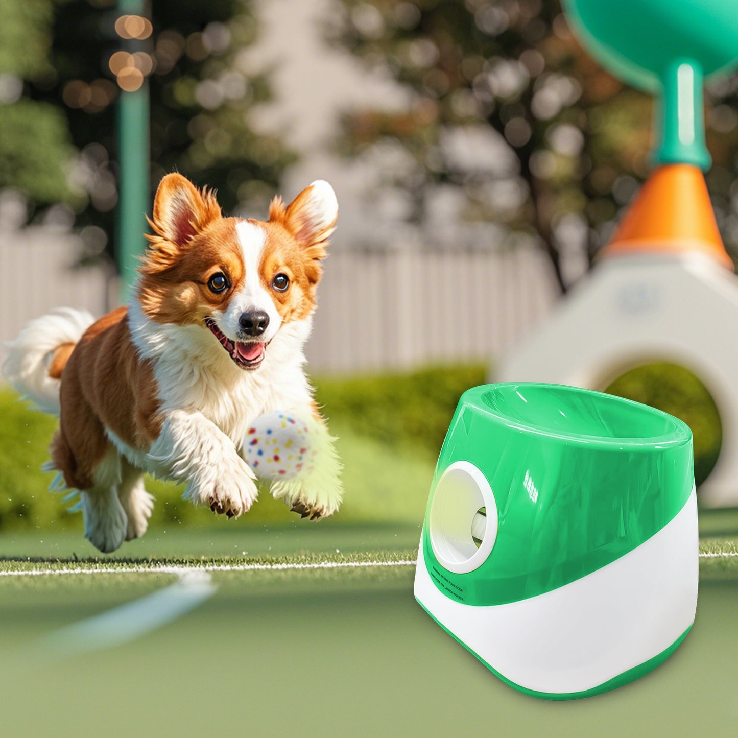 Dog Ball Launcher – Interactive Fetch Toy with 3 Tennis Balls