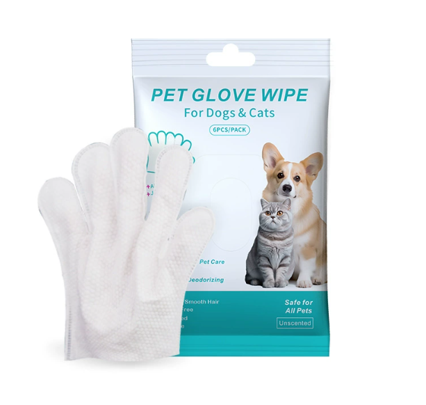 Pet Grooming Gloves & Wipes – Waterless Cleaning for Dogs & Cats