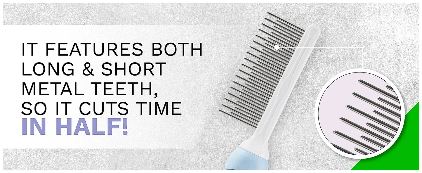 Pet Deshedding Brush – Needle Comb for Dog & Cat Fur