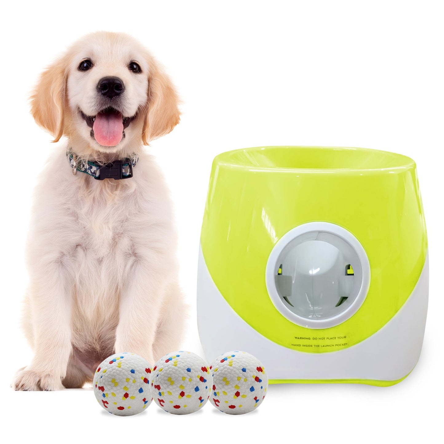 Dog Ball Launcher – Interactive Fetch Toy with 3 Tennis Balls