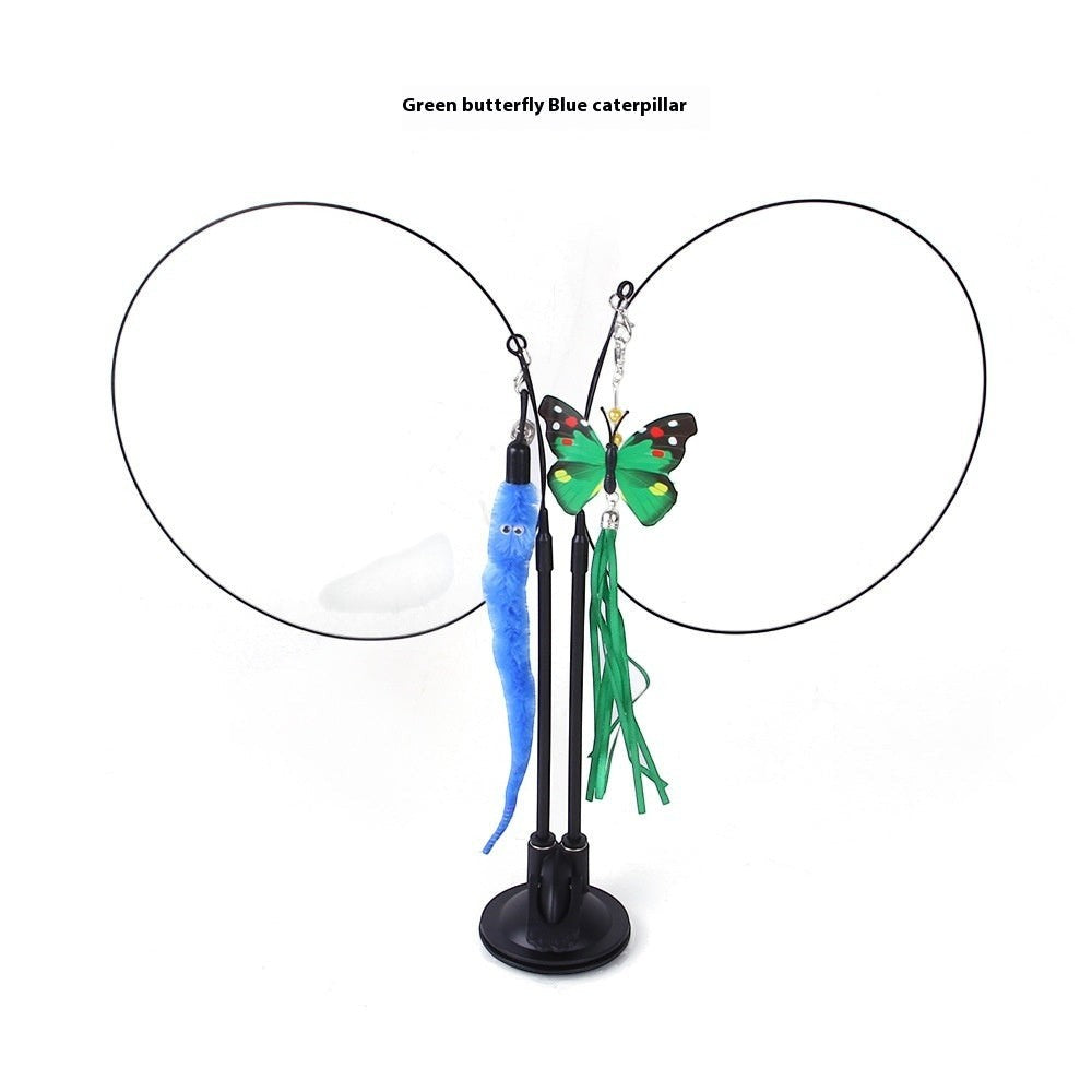 Interactive Cat Toy – Suction Cup Teaser Wand for Indoor Cats
