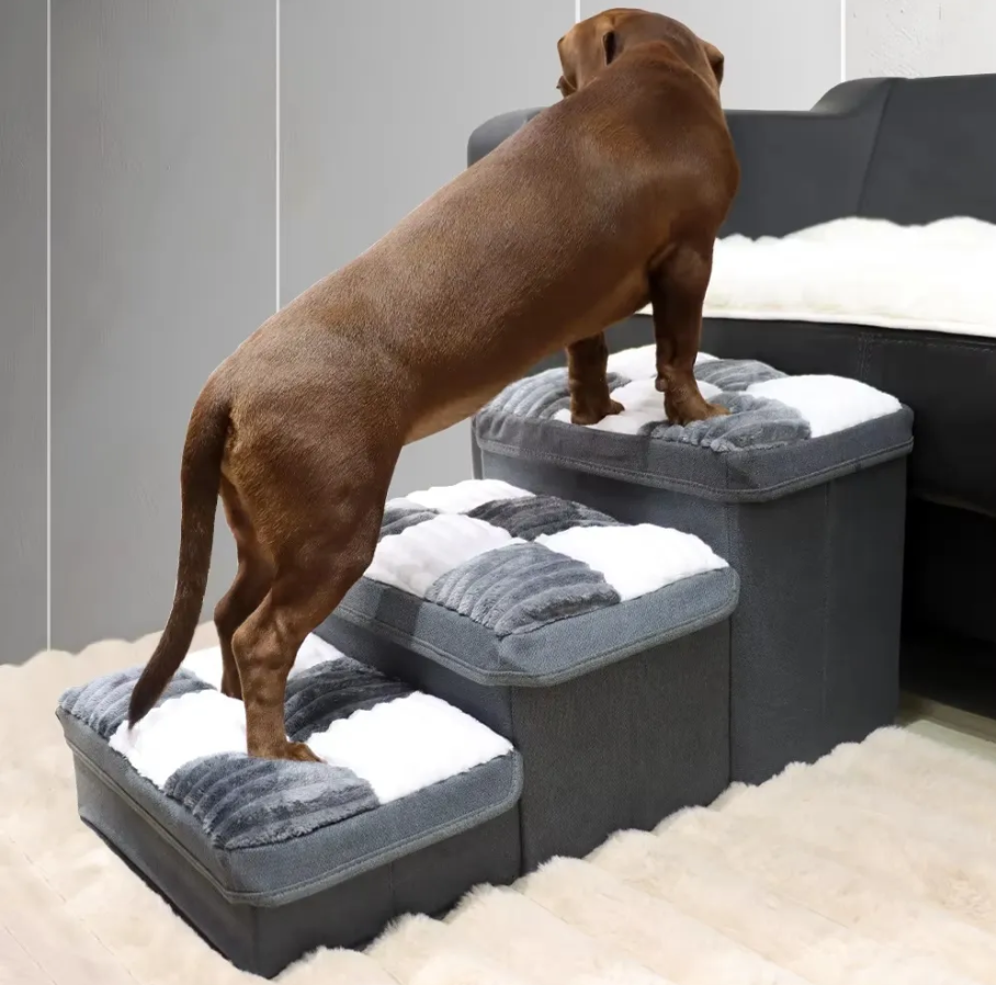 Dog Stairs – Folding Pet Steps with Storage for Dogs & Cats