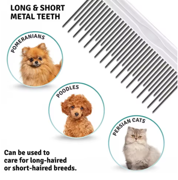Pet Deshedding Brush – Needle Comb for Dog & Cat Fur