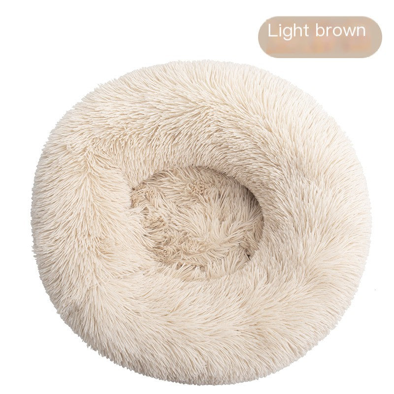 Dog Bed – Round Plush Calming Bed for Small Dogs & Puppies