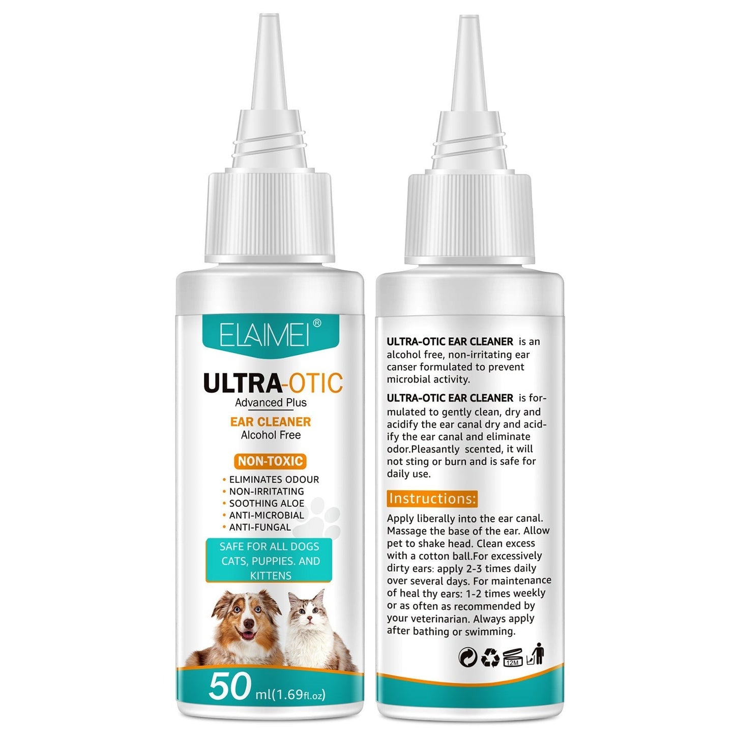 Dog Ear Cleaner 50ml – Gentle Ear Cleaning Solution for Dogs & Cats