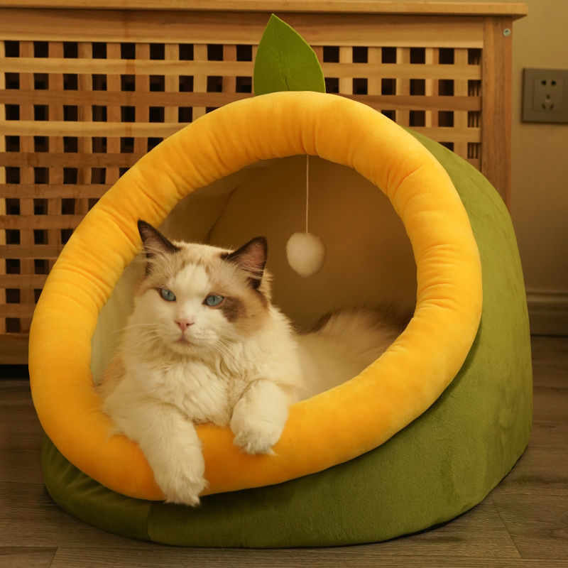 Cat Bed – Semi-Enclosed Cozy Cat Bed for All Seasons