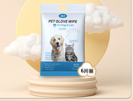 Pet Grooming Gloves & Wipes – Waterless Cleaning for Dogs & Cats
