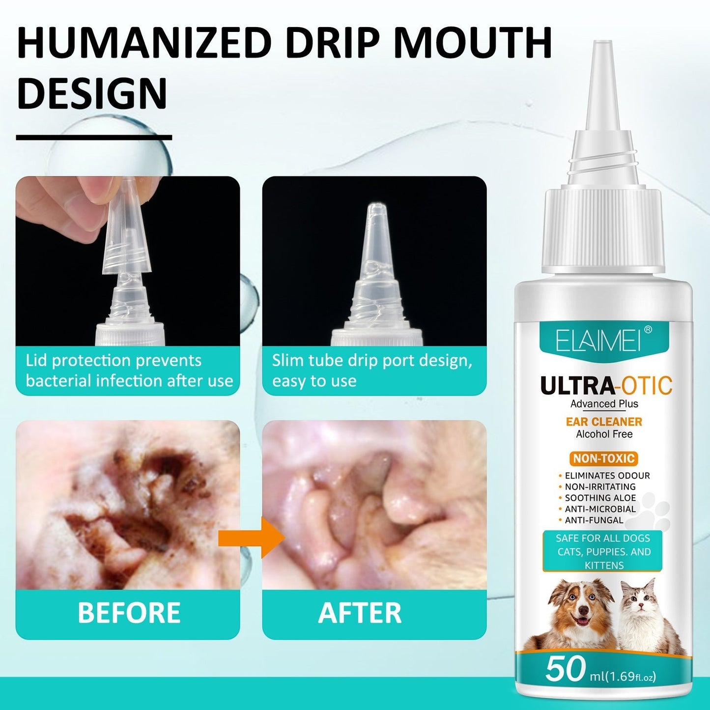 Dog Ear Cleaner 50ml – Gentle Ear Cleaning Solution for Dogs & Cats
