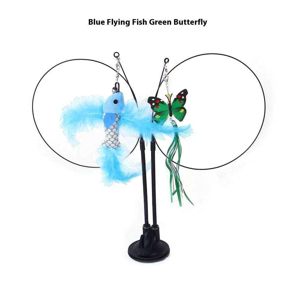 Interactive Cat Toy – Suction Cup Teaser Wand for Indoor Cats