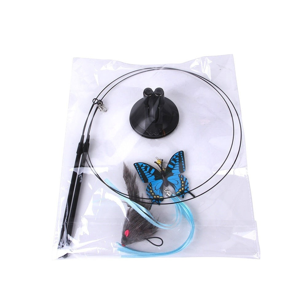 Interactive Cat Toy – Suction Cup Teaser Wand for Indoor Cats