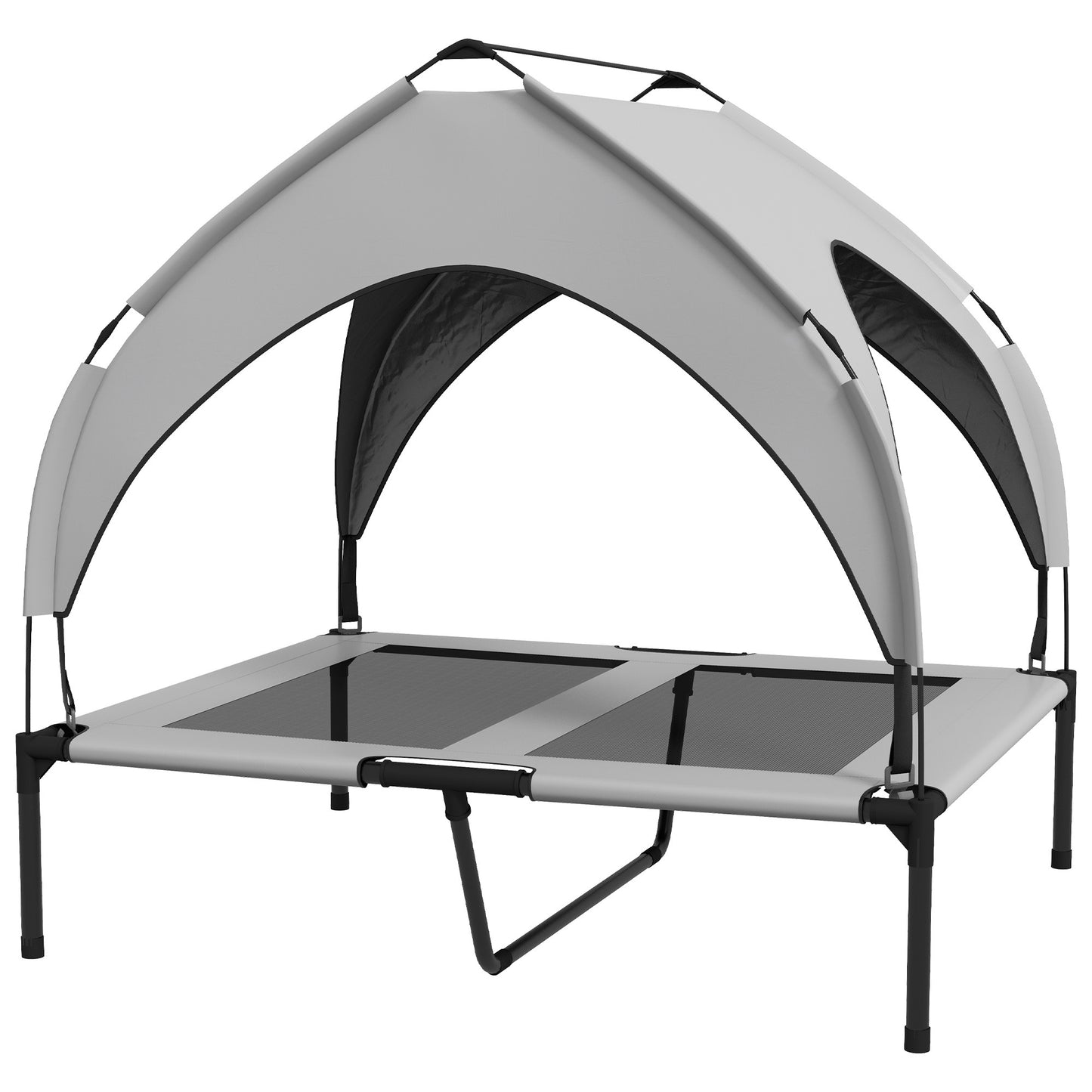 Elevated Dog Bed – Cooling Raised Pet Cot with Canopy