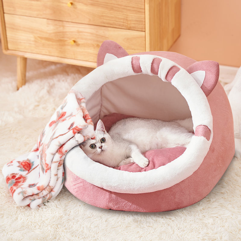 Cat Bed – Semi-Enclosed Cozy Cat Bed for All Seasons