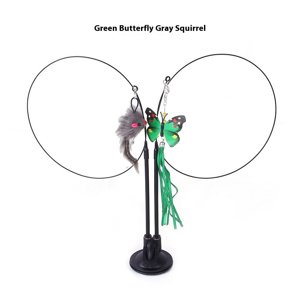 Interactive Cat Toy – Suction Cup Teaser Wand for Indoor Cats