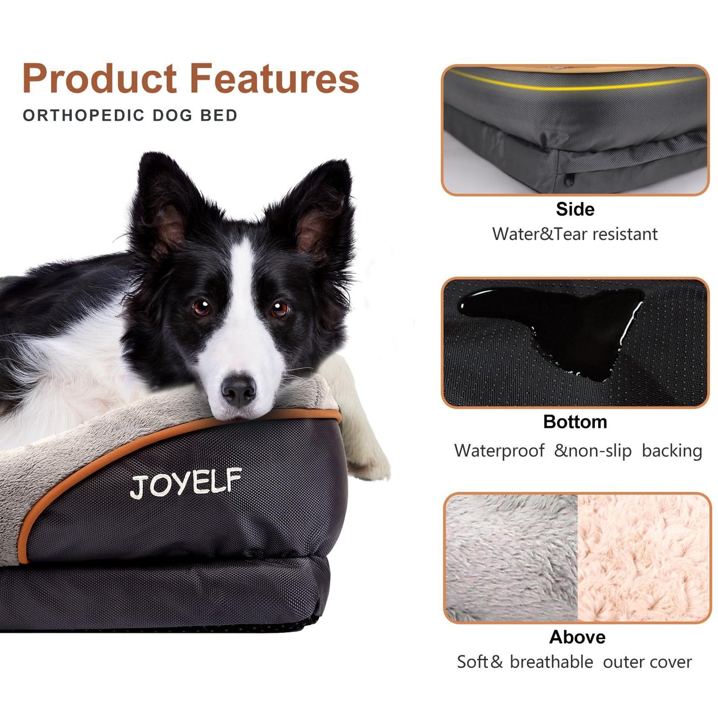 Dog Bed – Two-Tone Four-Sided Pet Sofa Bed for Dogs & Cats