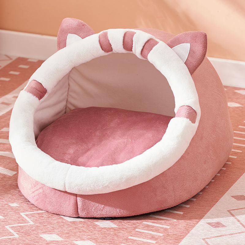 Cat Bed – Semi-Enclosed Cozy Cat Bed for All Seasons