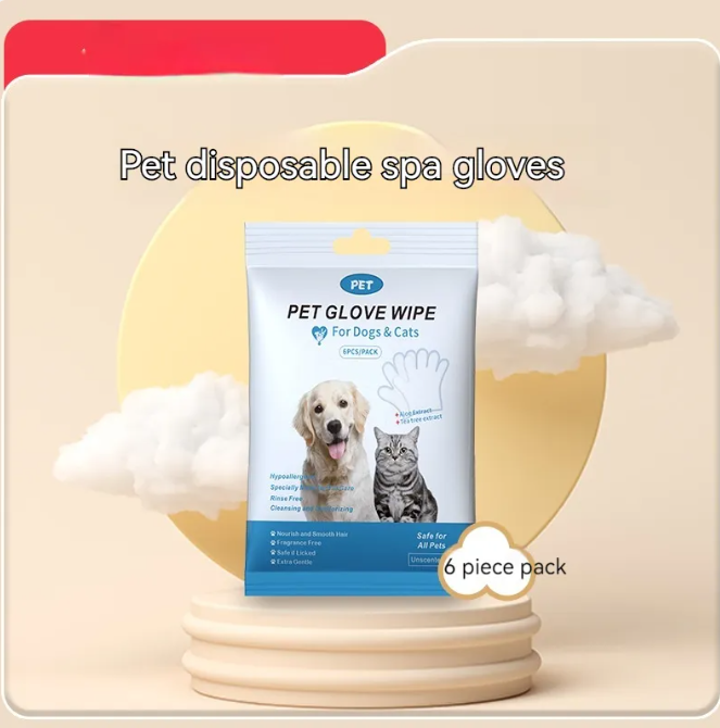 Pet Grooming Gloves & Wipes – Waterless Cleaning for Dogs & Cats