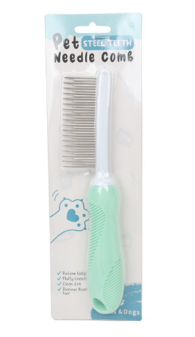 Pet Deshedding Brush – Needle Comb for Dog & Cat Fur