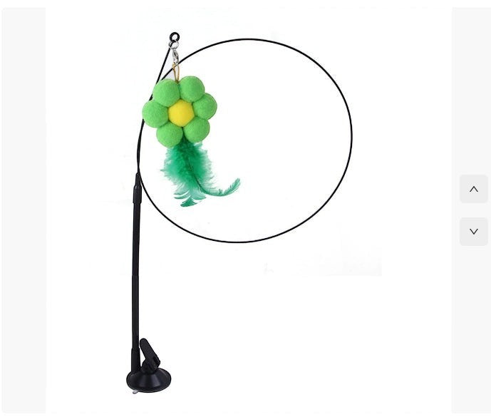 Interactive Cat Toy – Suction Cup Teaser Wand for Indoor Cats