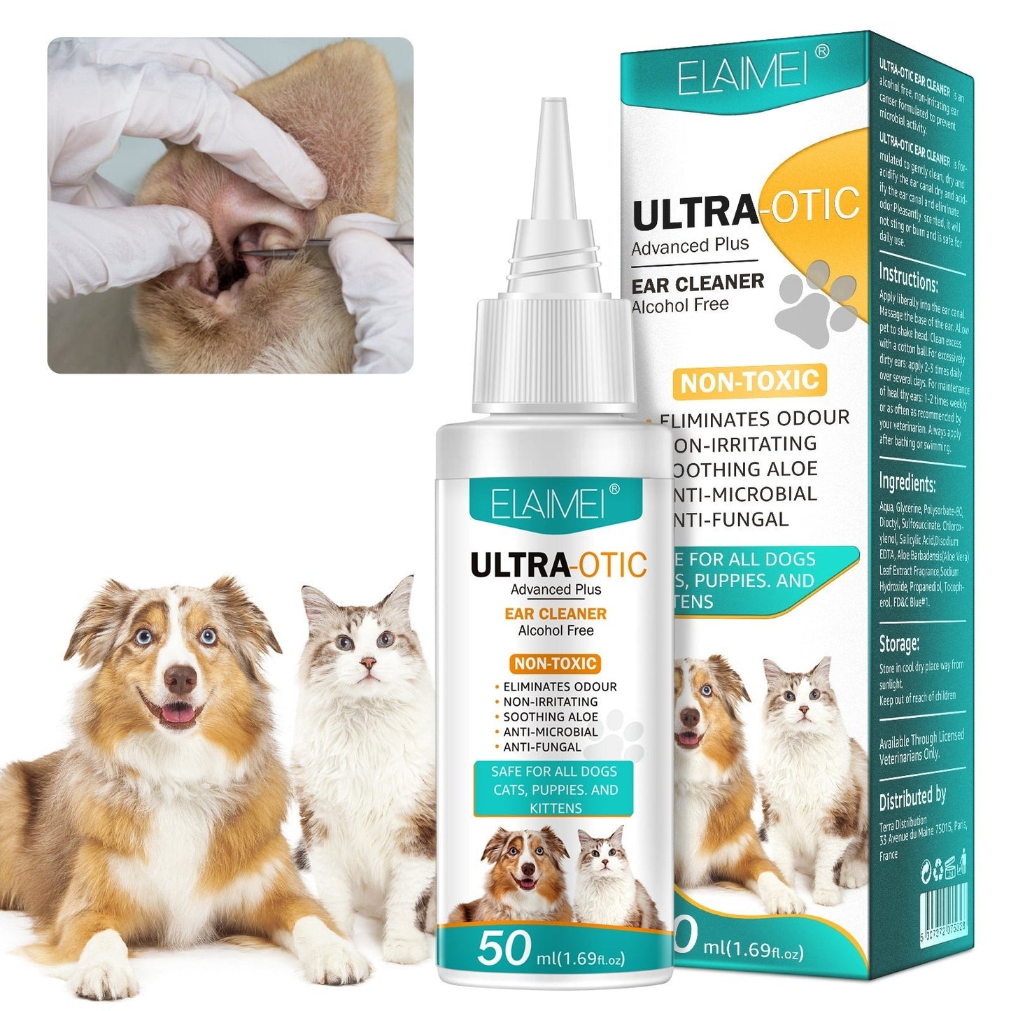 Dog Ear Cleaner 50ml – Gentle Ear Cleaning Solution for Dogs & Cats