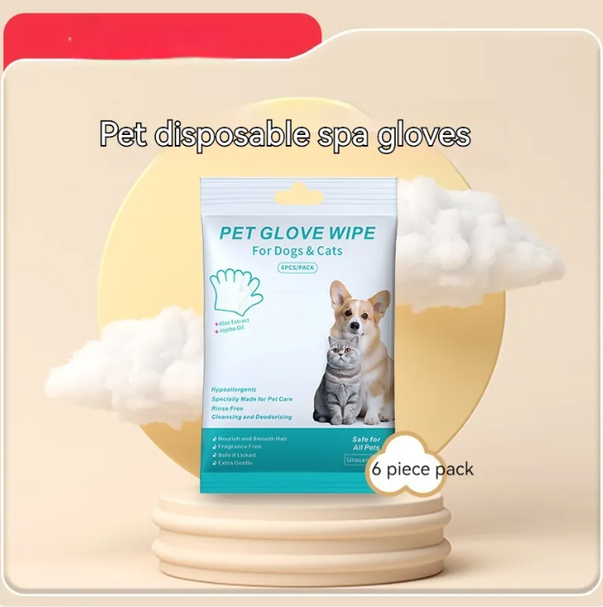 Pet Grooming Gloves & Wipes – Waterless Cleaning for Dogs & Cats