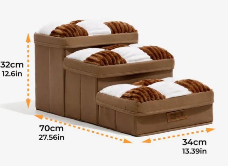 Dog Stairs – Folding Pet Steps with Storage for Dogs & Cats